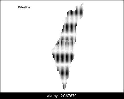 Carte vectorielle en demi-ton en pointillés du pays de Palestine pour votre conception, Travel Illustration concept. Illustration de Vecteur