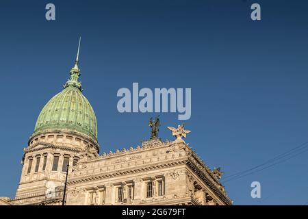 Vue extérieure de 'El Congreso', parlement argentin, situé à Buenos Aires Banque D'Images