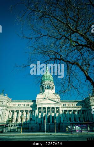 Vue extérieure de 'El Congreso', parlement argentin, situé à Buenos Aires Banque D'Images