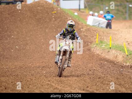 Maggiora / Novara - Italie, 03 juillet 2021, lors des Championnats du monde de motocross FIM MX125 2021, le 3 juillet 2021 à Maggiora, Italie - photo Nderim Kacili / Alamy Live News Banque D'Images