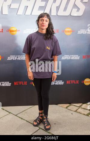 Vimala Pons assiste à la première du film Netflix Paris 'Commentaire Je suis Devenu Super-Heros' au festival Cinema Paradiso au cours de la Cour Carree du Louvre le 04 juillet 2021 à Paris, France. Photo de Nasser Berzane/ABACAPRESS.COM Banque D'Images