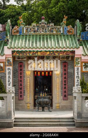 Entrée au temple Tin Hau, Sai Kung, nouveaux Territoires, Hong Kong Banque D'Images