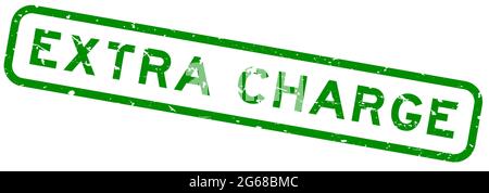 Grunge vert extra charge mot carré caoutchouc joint tampon sur fond blanc Illustration de Vecteur