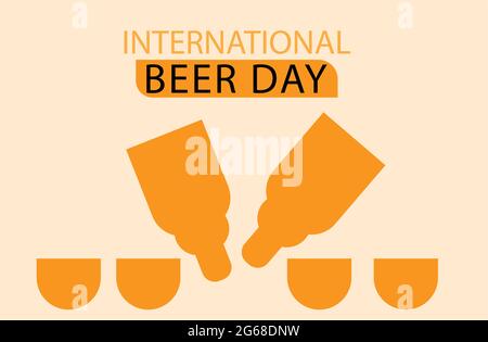 Modèle vectoriel de la journée internationale de la bière Illustration de Vecteur