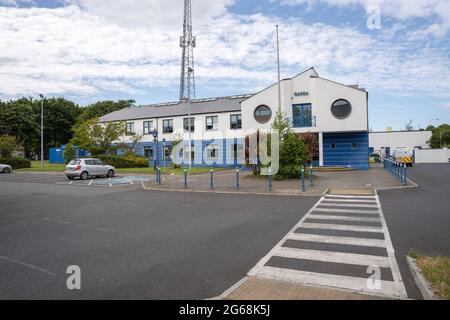 Dublin City, Dublin, Irlande, 28 juin 2021. Vue de face de la gare de Tallaght Garda Banque D'Images