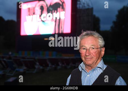 Munich, Allemagne. 03ème juillet 2021. L'acteur Gerd Lohmeyer apparaît à la première du film 'Das Mädchen mit den goldenen Händen' au Festival International du film de Munich au Kino am Olympiasee (Open Air). Credit: Felix Hörhager/dpa/Alay Live News Banque D'Images