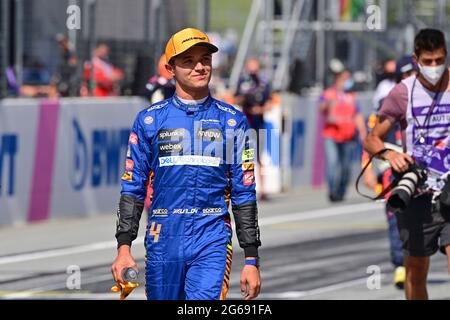 # 4 Lando Norris (GBR, McLaren F1 Team), Grand Prix F1 d'Autriche au Red Bull Ring le 3 juillet 2021 à Spielberg, Autriche. (Photo de HOCH ZWEI) Banque D'Images