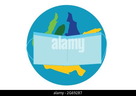 Modèle vectoriel de masque de mise à la terre Illustration de Vecteur