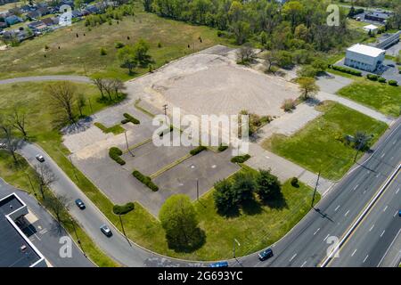 Vue aérienne du terrain dégagé prêt pour une nouvelle construction, Pennsylvanie, États-Unis Banque D'Images