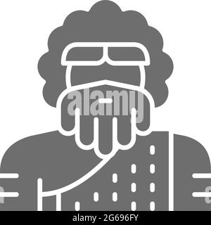Homme primitif, homo sapiens, Néandertal, Pithecanthropus icône grise. Illustration de Vecteur