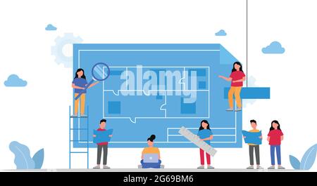 Travail d'équipe dans une équipe amicale - illustration vectorielle Illustration de Vecteur