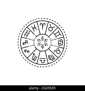 Icône de ligne de couleur de symbole d'horoscope. Elément vectoriel isolé. Pictogramme de contour pour la page Web, l'application mobile, la promotion Illustration de Vecteur