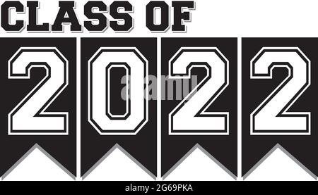 Bannière noire et blanche de classe 2022 Illustration de Vecteur