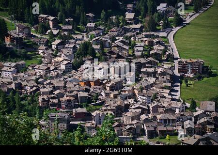 Cogne est une commune de Valle d'Aoste située au pied du massif du Parc National du Gran Paradiso. Italie Banque D'Images