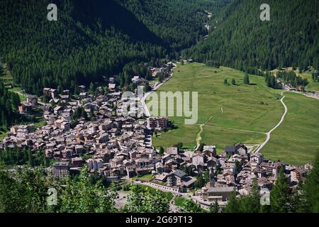 Cogne est une commune de Valle d'Aoste située au pied du massif du Parc National du Gran Paradiso. Italie Banque D'Images