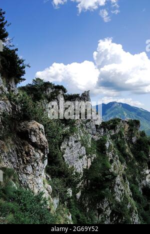WWI. Le mont Pasubio fut le théâtre de combats acharnés des soldats italiens et austro-hongrois. Banque D'Images