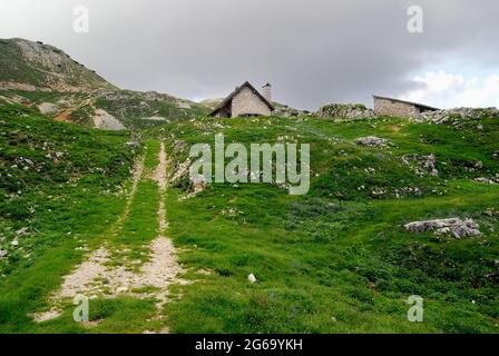 WWI. Le mont Pasubio fut le théâtre de combats acharnés des soldats italiens et austro-hongrois. Banque D'Images