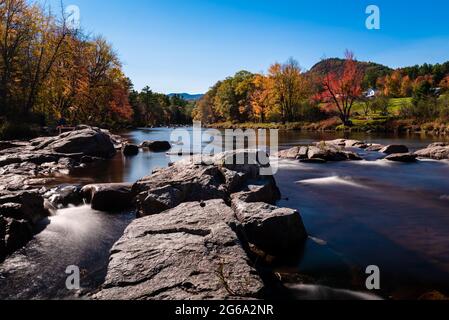 Rivière Ausable près de Jay dans l'Adirondack Banque D'Images