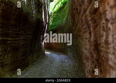 Via Cava dans la région de Sovana Etrurian Banque D'Images