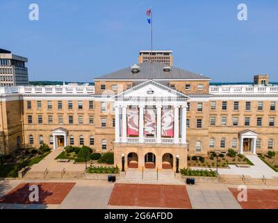 Photographie aérienne de l'Université du Wisconsin-Madison, Madison, Wisconsin, États-Unis. Banque D'Images