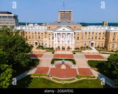 Photographie aérienne de l'Université du Wisconsin-Madison, Madison, Wisconsin, États-Unis. Banque D'Images