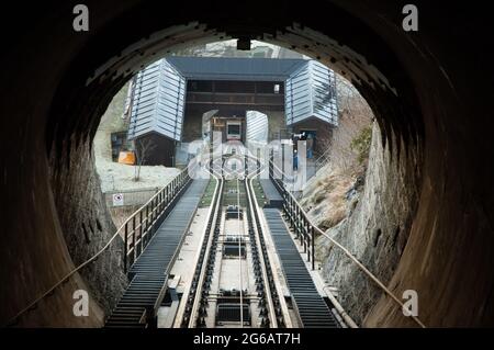 Lignes de tunnel et de téléphérique, Salzbourg Banque D'Images