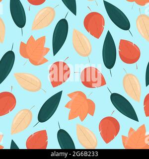L'automne laisse un motif sans couture sans coutures, fond floral vectoriel Illustration de Vecteur