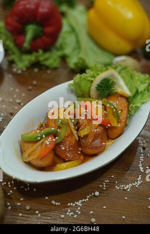 Tofu en terre battue, un plat de tofu chinois Banque D'Images