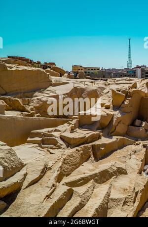 L’Obélisque inachevé d’Assouan, en Égypte Banque D'Images