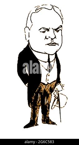 Herbert Hoover, d'après un livre de caricatures de personnages célèbres de l'époque par l'artiste Giovanni Viafora (USA) - Herbert Clark Hoover (1874 – 1964) était un homme politique, homme d'affaires et ingénieur américain qui est devenu le 31e président des États-Unis (1929 à 1933). Il est devenu président au cours de l'année où l'économie américaine s'est effondrée dans la Grande Dépression Banque D'Images