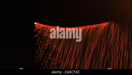 La lumière orange fond sur fond noir Banque D'Images