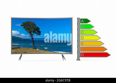 téléviseur sur fond blanc. Illustration 3D isolée Banque D'Images