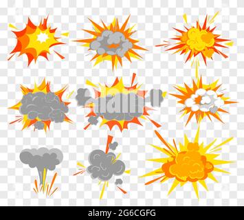 Ensemble d'illustrations vectorielles de l'effet d'explosion dans le style rétro de la bande dessinée. Le flash de mouvement et les éléments de la rampe sont en marche. Illustration de Vecteur