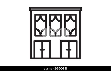 Motel icône vecteur isolé sur fond blanc, Motel transparent signe , ligne ou linéaire signe, élément design dans le style de contour Illustration de Vecteur
