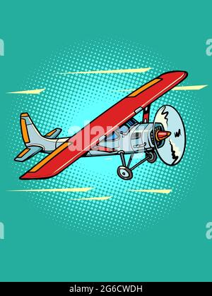 petit avion de transport de passagers, rétro aviation de loisirs Illustration de Vecteur