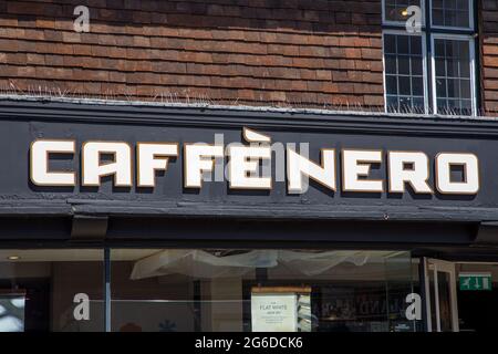 Enseigne Caffe Nero Cofee Shop Banque D'Images