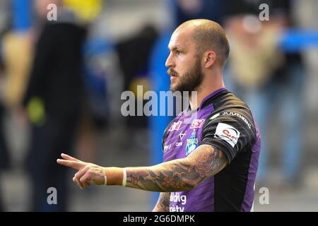 Warrington, Royaume-Uni. 05e juillet 2021. Luke Briscoe (24) de Leeds Rhinos pendant l'échauffement à Warrington, Royaume-Uni, le 7/5/2021. (Photo de Richard long/ RL Photography/News Images/Sipa USA) crédit: SIPA USA/Alay Live News Banque D'Images