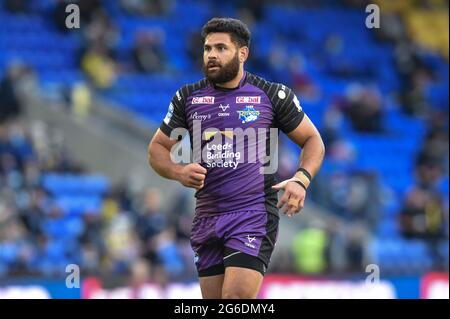 Warrington, Royaume-Uni. 05e juillet 2021. Rhyse Martin (12) de Leeds Rhinos lors de l'échauffement à Warrington, Royaume-Uni, le 7/5/2021. (Photo de Richard long/ RL Photography/News Images/Sipa USA) crédit: SIPA USA/Alay Live News Banque D'Images