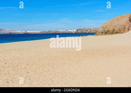 Playa de la Cera, célèbres plages de Papagayo à Lanzarote Banque D'Images