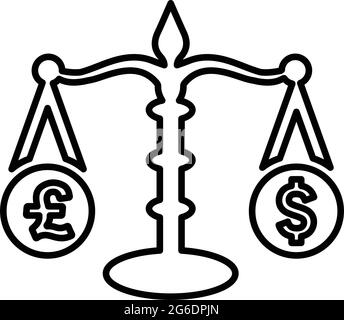 Comparer, dollar, euro icône - fichier EPS vectoriel simple modifiable. Illustration de Vecteur