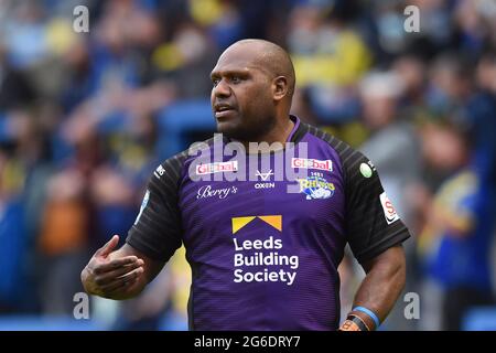 Warrington, Royaume-Uni. 05e juillet 2021. Robert Lui (6) de Leeds Rhinos pendant le match à Warrington, Royaume-Uni, le 7/5/2021. (Photo de Richard long/ RL Photography/News Images/Sipa USA) crédit: SIPA USA/Alay Live News Banque D'Images