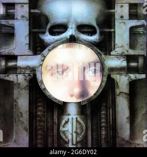 Emerson, Lake & Palmer : 1973. Affiche interne LP 1: Chirurgie de la salade du cerveau Banque D'Images