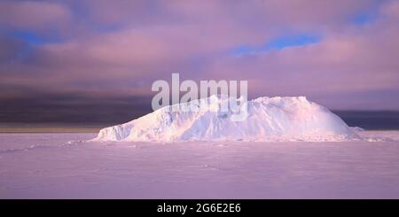 Icebergs au plateau de glace de Riiser-Larsen, côte de la Reine Maud, mer de Weddell, Antarctique Banque D'Images