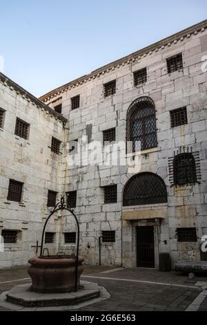 Cour intérieure de la prison, Palais des Doges, Venise, Vénétie, Italie Banque D'Images