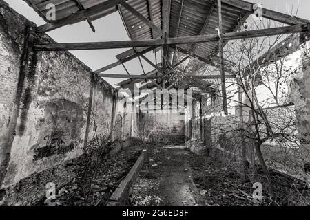 Abandon de train à partir d'une gare fermée de Gómez, Buenos Aires, Argentine Banque D'Images