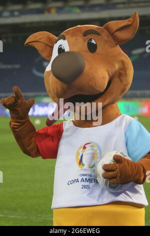 Rio de Janeiro, Brésil. 05e juillet 2021. Mascotte du match de football de Copa América entre le Brésil et le Pérou le 5 juillet 2021 au stade Nilton Santos de Rio de Janeiro, au Brésil. Photo Laurent Lairys/ABACAPRESS.COM crédit: Abaca Press/Alay Live News Banque D'Images