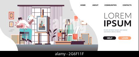 femme peintre souffrant de douleur dorsale inflammation des muscles concept douloureux inflammation zone soulignée en rouge Illustration de Vecteur
