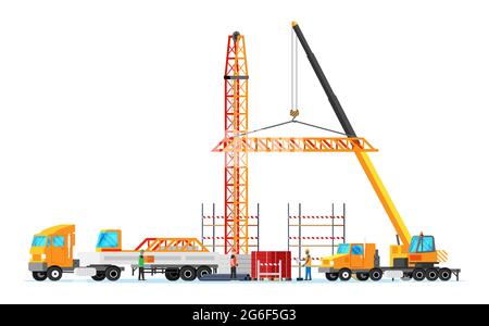 Bannière du chantier de construction. Illustration de Vecteur