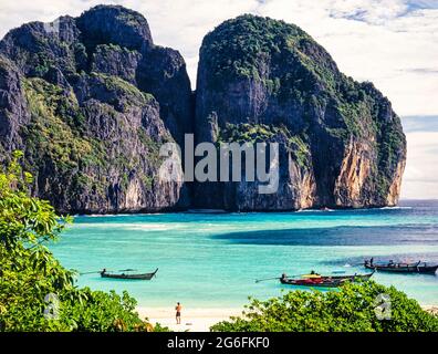 Maya Bay, Ko Phi Phi, Krabi, Thaïlande Banque D'Images