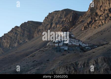 Le monastère de Kye Gompa ou Key est le plus grand et le plus ancien monastère près de la rivière Spiti, dans l'Himachal Pradesh, en Inde. Il est à une altitude de 4,166 mét Banque D'Images